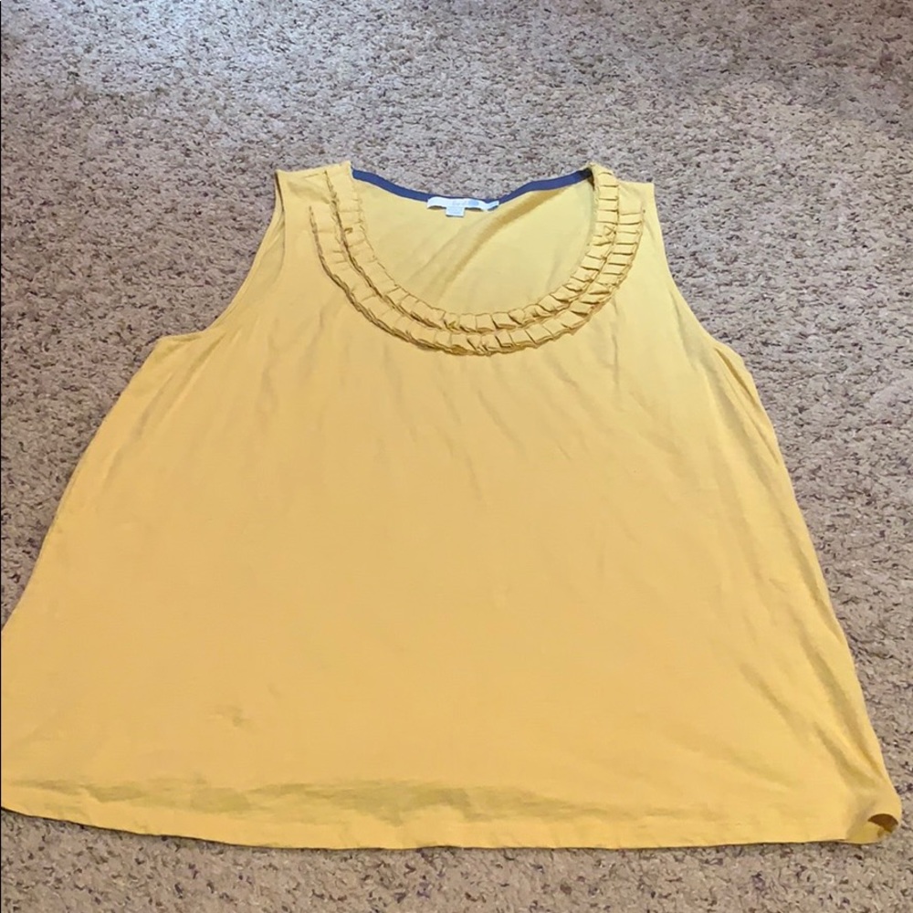 Ruffle neck tank top